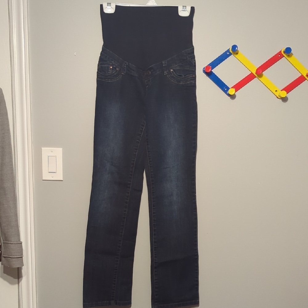 Thyme Maternity High Rise Dark Blue Jeans